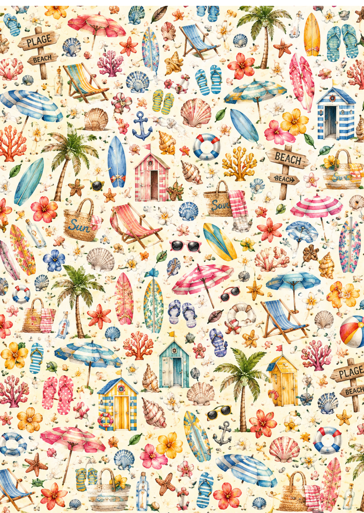 Feuilles de Transfert plage