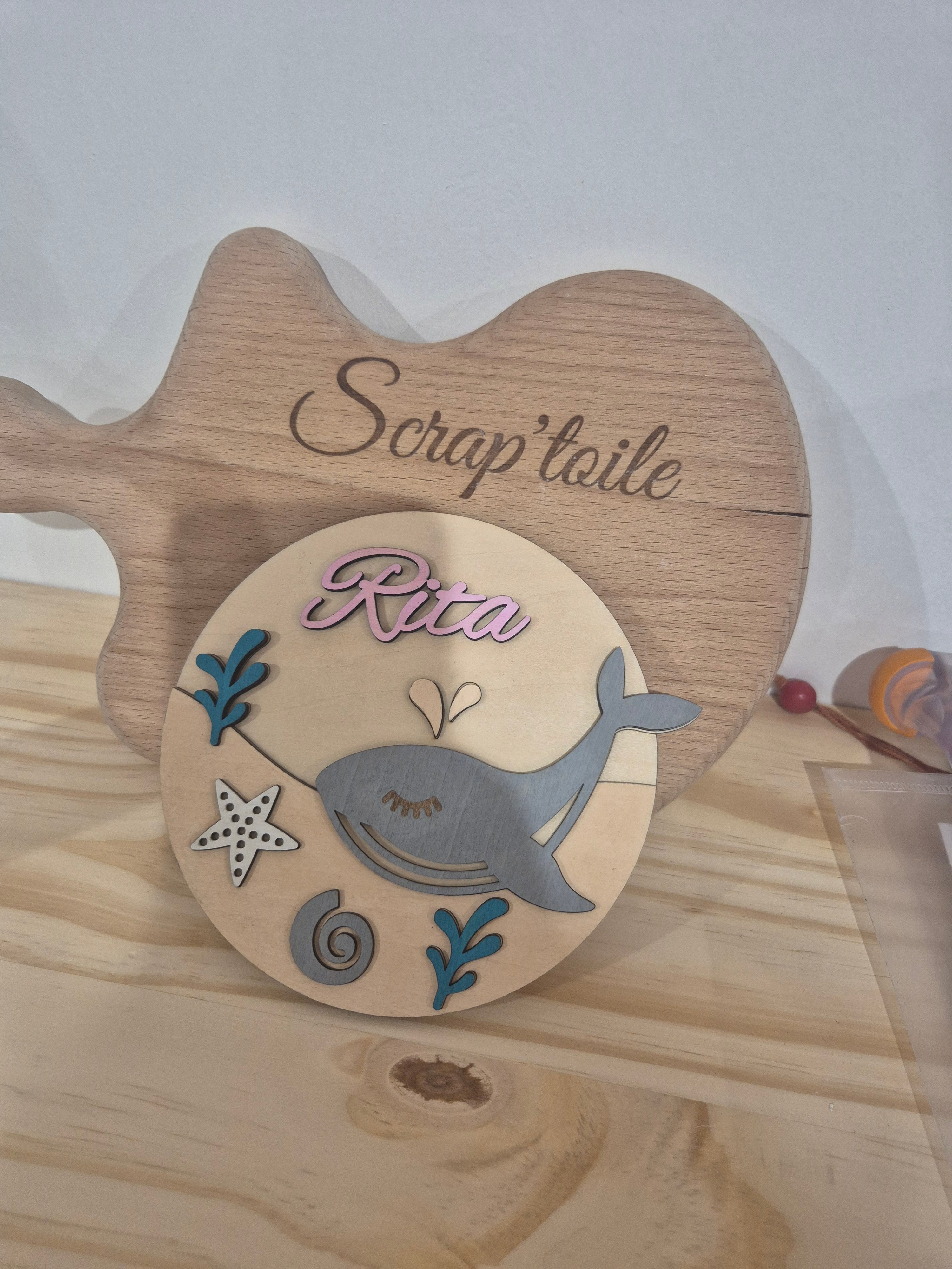 Plaque personnalisé baleine